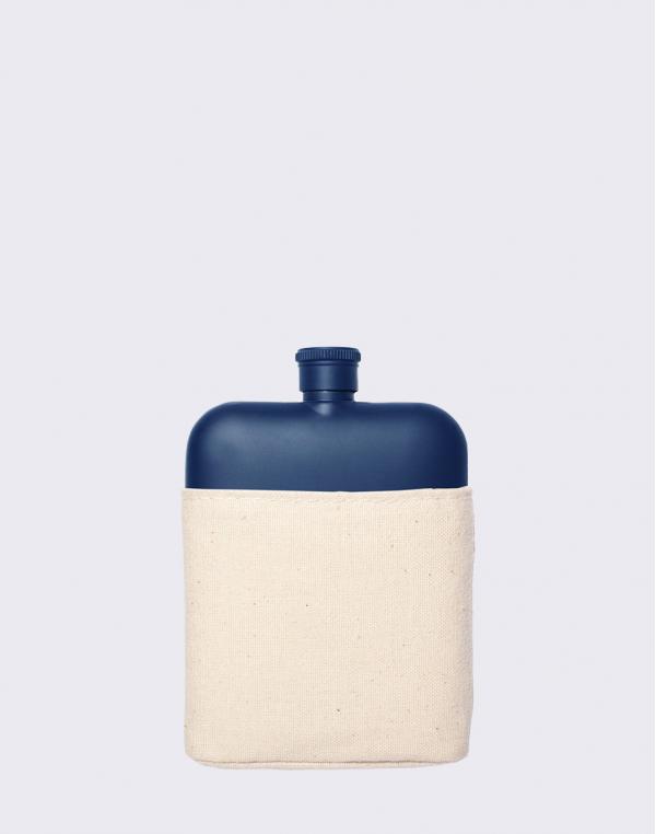 Men's Society Canvas Hipflask Blue