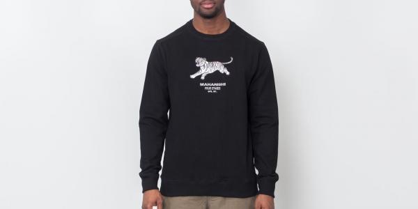 maharishi White Tiger Crew Sweat Black