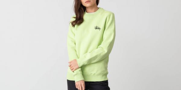 Stüssy Basic Logo Crewneck Pale Green