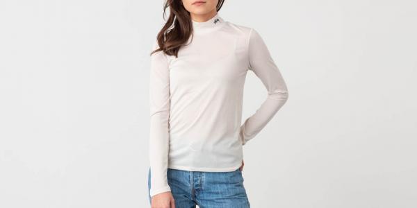Stüssy Anna Longsleeves Tissue Mock Crewneck Off White