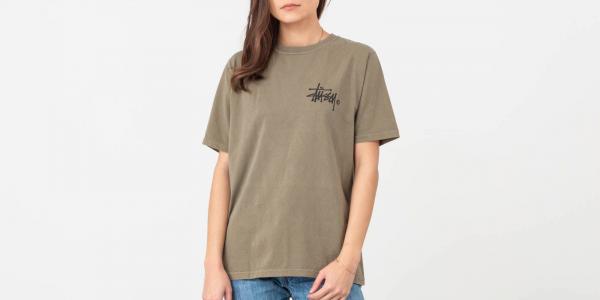 Stüssy Basic Logo Pig. Dyed Tee Army