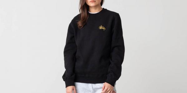 Stüssy Basic Logo Crewneck Black