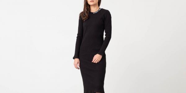 Stüssy Temple Rib Lonsleeve Dress Black