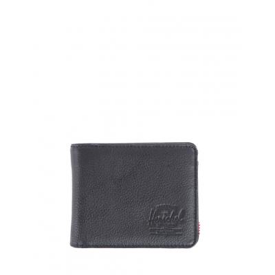 Peněženka Herschel Supply Hank + Coin Leather Black Pebbled Leather