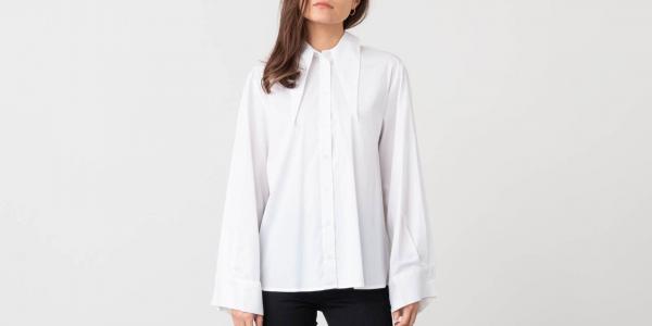 SELECTED Berina Longsleeve Collar Shirt White