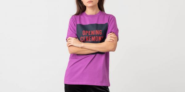 Opening Ceremony OC Box Logo Unisex Tee Hyacinth