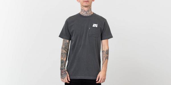 RIPNDIP Lord Nermal Pocket Tee Over Dyed Black