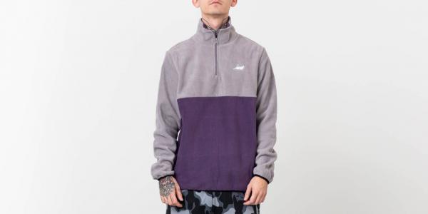 RIPNDIP Castanza Half Zip Brushed Fleece Sweater Grey