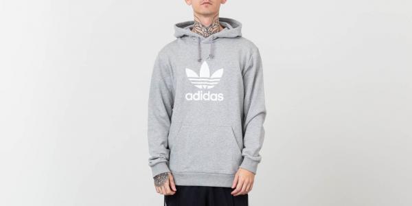 adidas Trefoil Hoodie Medium Grey Heather