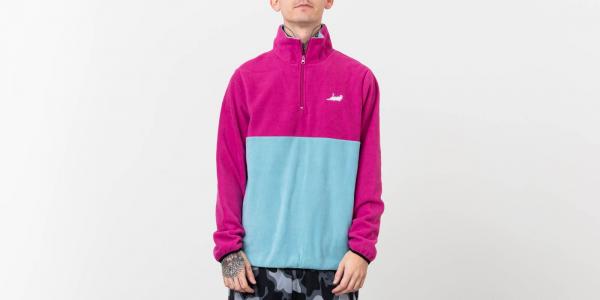 RIPNDIP Castanza Half Zip Brushed Fleece Sweater Purple