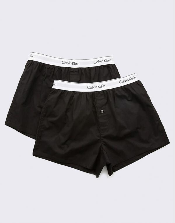 Calvin Klein 2P Slim Fit Boxer Black M