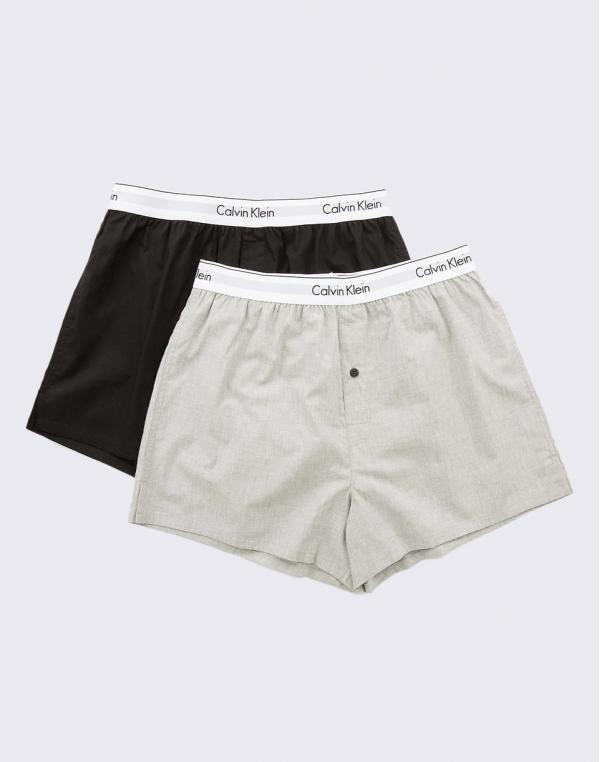Calvin Klein 2P Slim Fit Boxer Black/ Grey Heather S