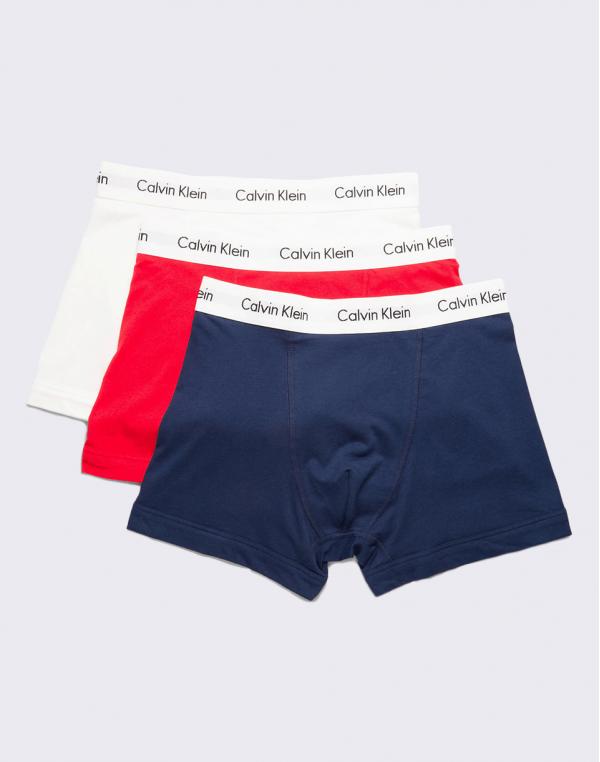 Calvin Klein 3P Low Rise Trunk Navy/Red/White M