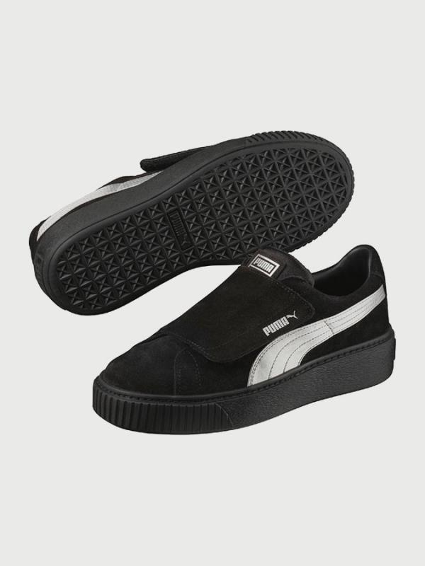 Boty Puma PlatformStrap Satin EP Wn s Černá