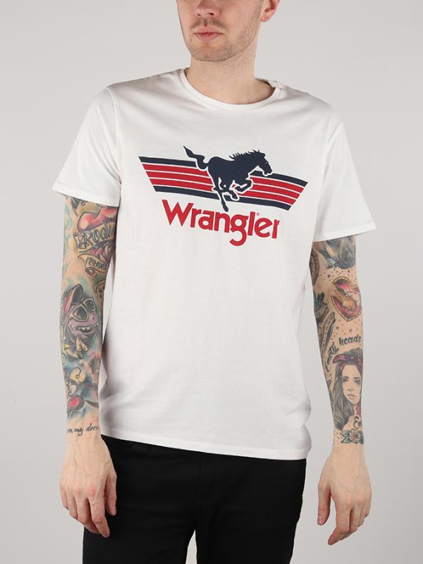 Tričko Wrangler Graphic Logo Tee Offwhite Bílá