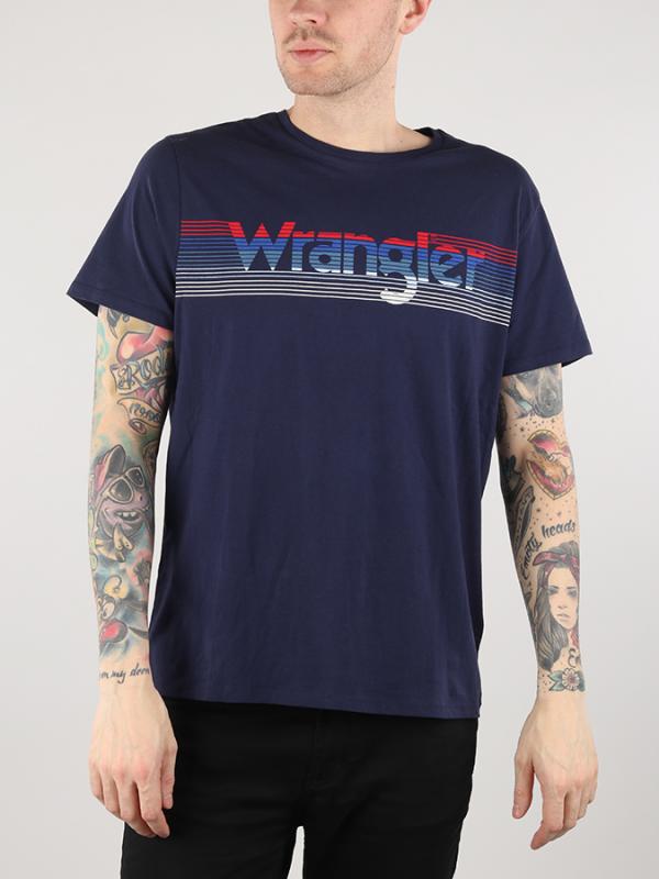 Tričko Wrangler Graphic Logo Tee Peacoat Blue Modrá