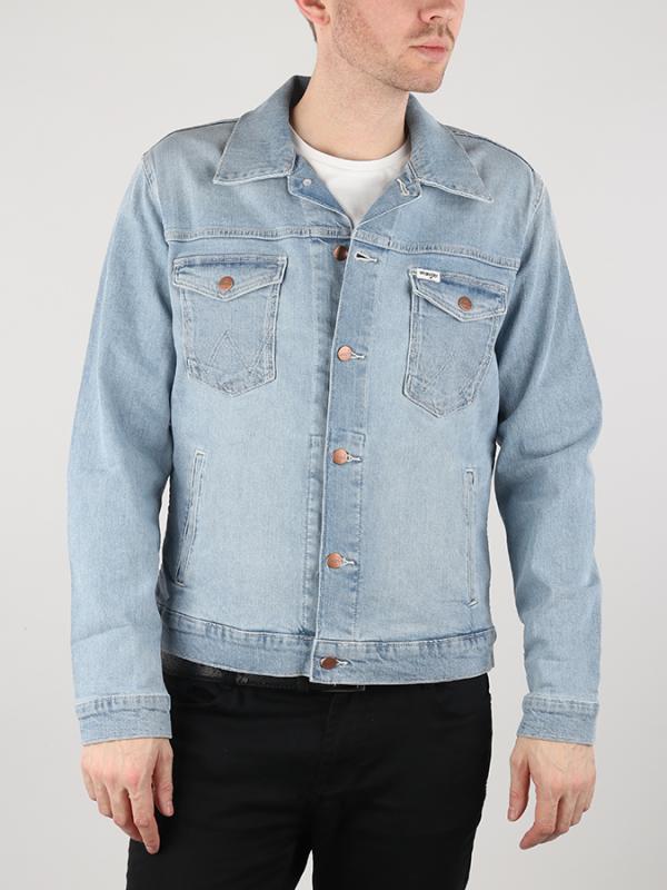 Bunda Wrangler Regular Jacket Mid Bleach Modrá