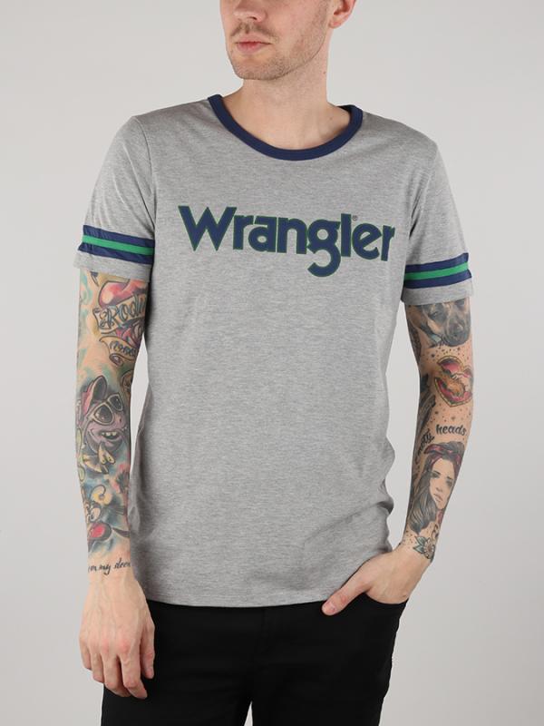 Tričko Wrangler Insert Logo T Mid Grey Mel Šedá