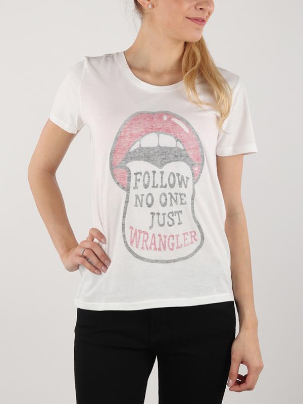 Tričko Wrangler Slogan Tee Offwhite Bílá