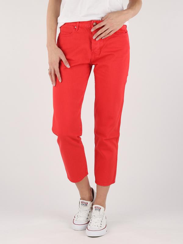 Džíny Wrangler Cropped Straight Red Červená