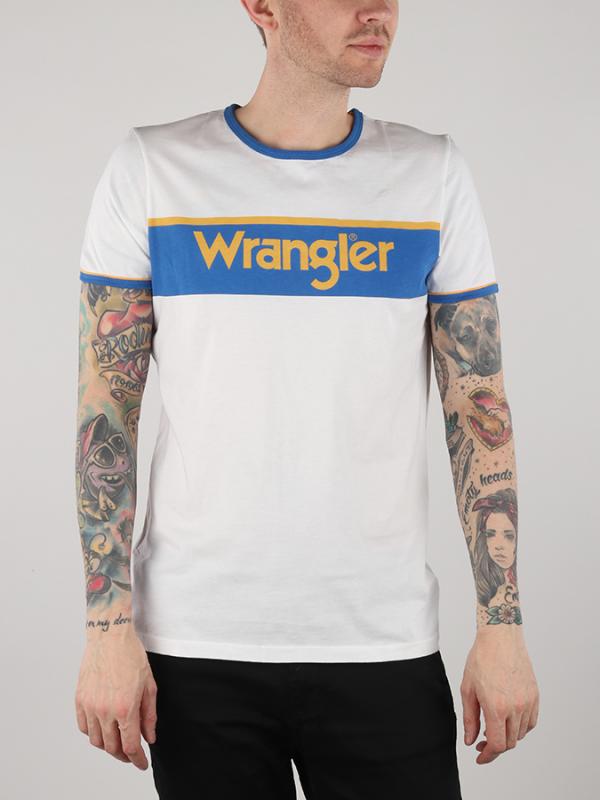 Tričko Wrangler B&Y Ringer Tee White Bílá