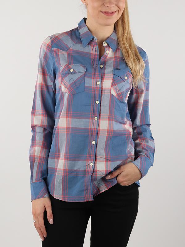 Košile Wrangler Western Shirt Dutch Blue Barevná