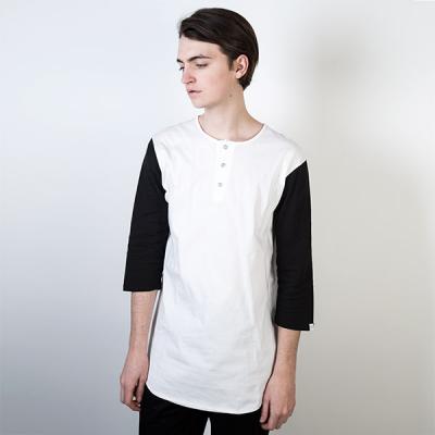 Triko Marshal Apparel Henley Mid Sleeve Black / White