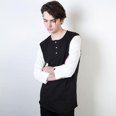 Triko Marshal Apparel Henley Mid Sleeve White / Black