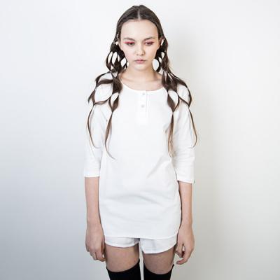 Jednobarevná Marshal Apparel Henllie Mid Sleeve White