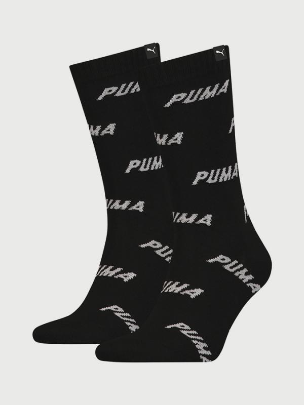 Ponožky Puma Sock All Over Logo 2 Pack Unisex Černá