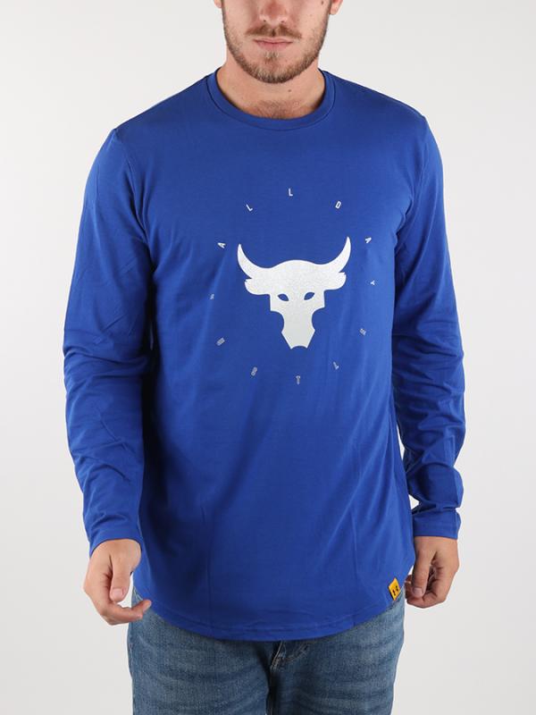 Tričko Under Armour Project Rock Brahma Ls Modrá