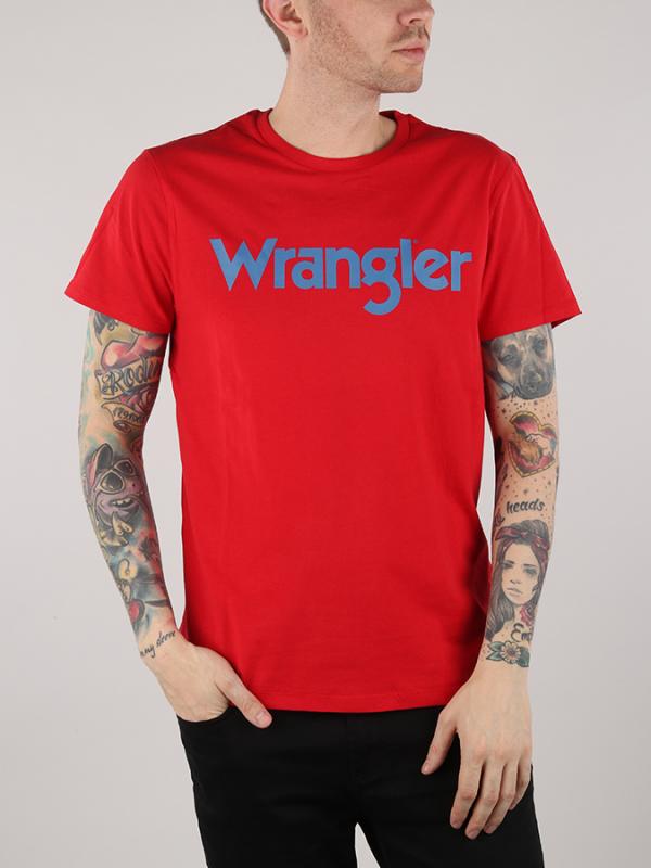 Tričko Wrangler SS Logo Tee True Red Červená