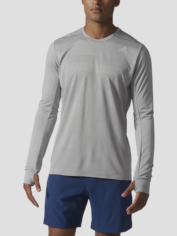 Tričko adidas Performance SN LS TEE M Šedá