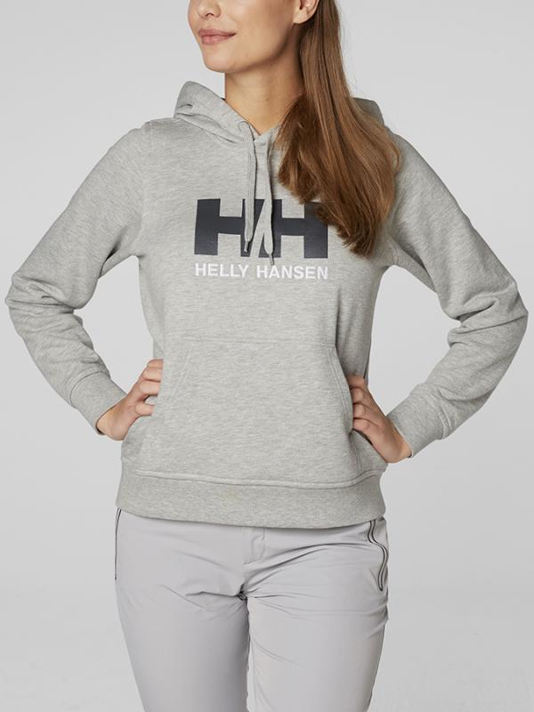 Mikina Helly Hansen W Logo Hoodie Šedá