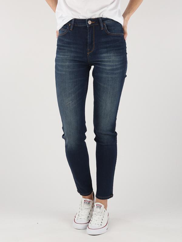 Džíny Lee Scarlett High Blue Indigo Modrá