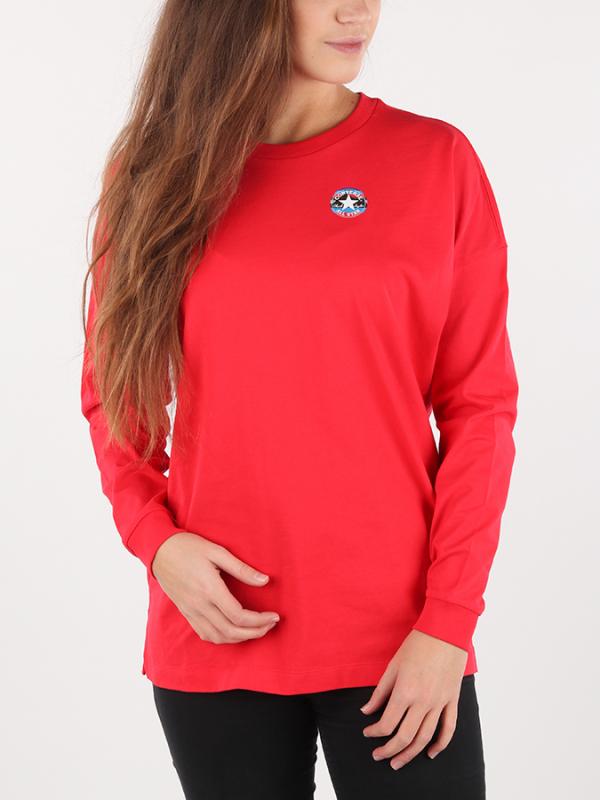 Tričko Converse W Mountain Club Long Sleeve T Červená