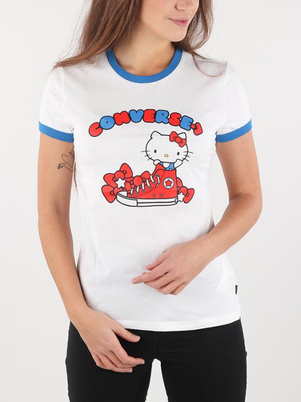 Tričko Converse W Ss Ringer Tee - Hello Kitty Bílá