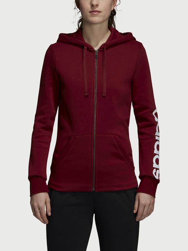 Mikina adidas Performance Ess Lin Fzh Fl Červená