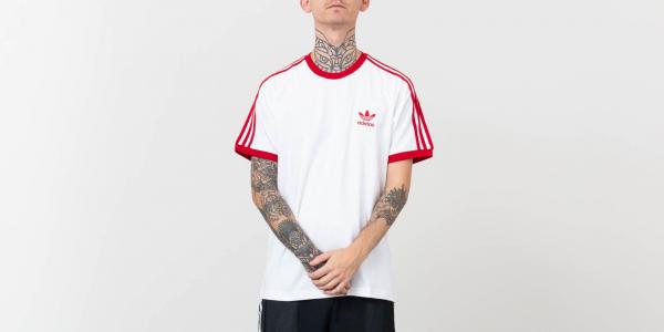 adidas Originals 3-Stripes Tee White/ Power Red