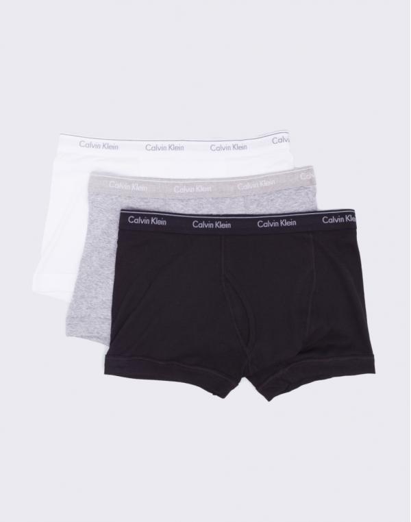 Calvin Klein 3P Trunk White/Black/Grey Heather S