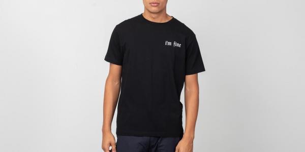 WOOD WOOD Fine Tee Black