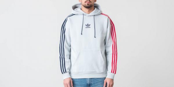 adidas Originals 3 Stripe Hoody Gray