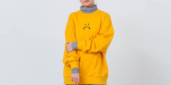Lazy Oaf Unhappy Layer Oversize Turtleneck Yellow