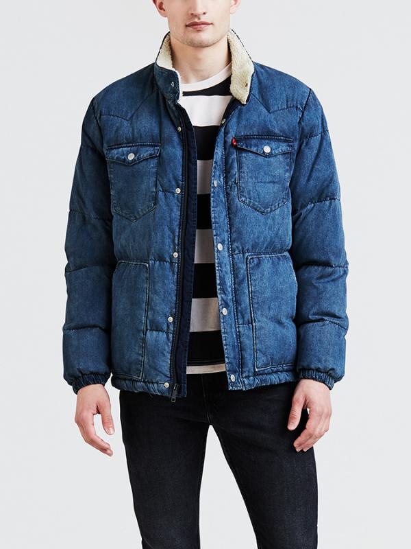 Bunda LEVI'S Down Barstow Puffer Indigo Modrá