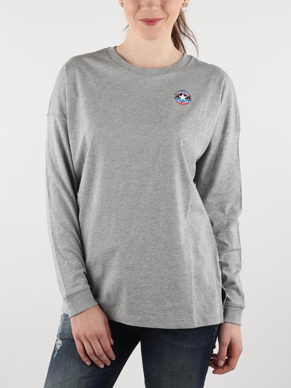 Tričko Converse W Mountain Club Long Sleeve T Šedá