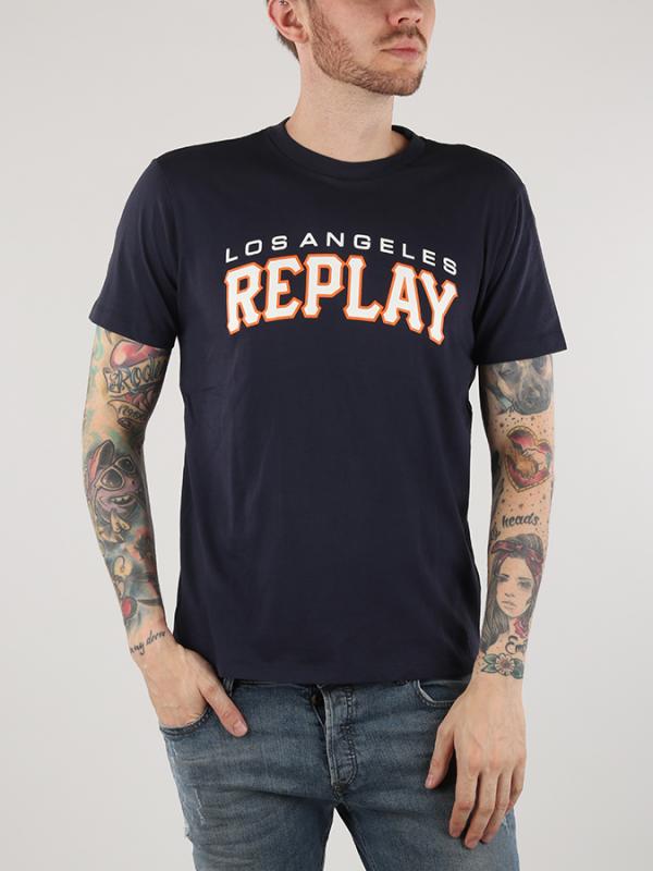 Tričko Replay M3487 T-Shirts Modrá