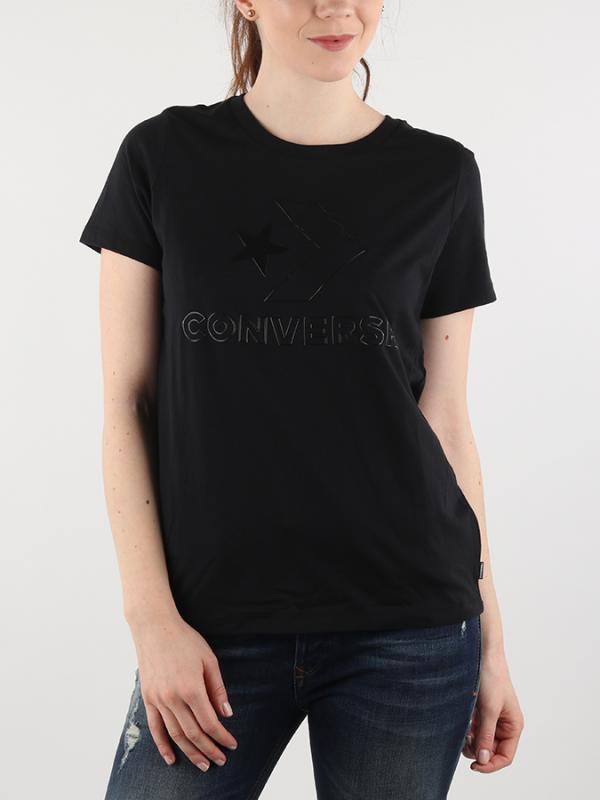 Tričko Converse W Shine Crew Tee Černá