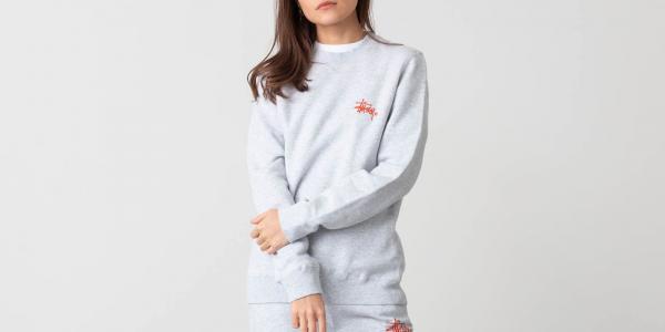 Stüssy Basic Logo Crewneck Ash Heather
