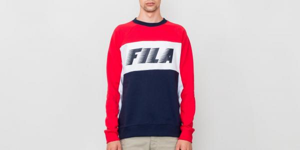 FILA Colour Block Sweatshirt Peacoat/ Red/ White
