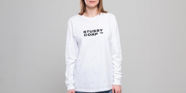 Stüssy Corp Longsleeve Tee White